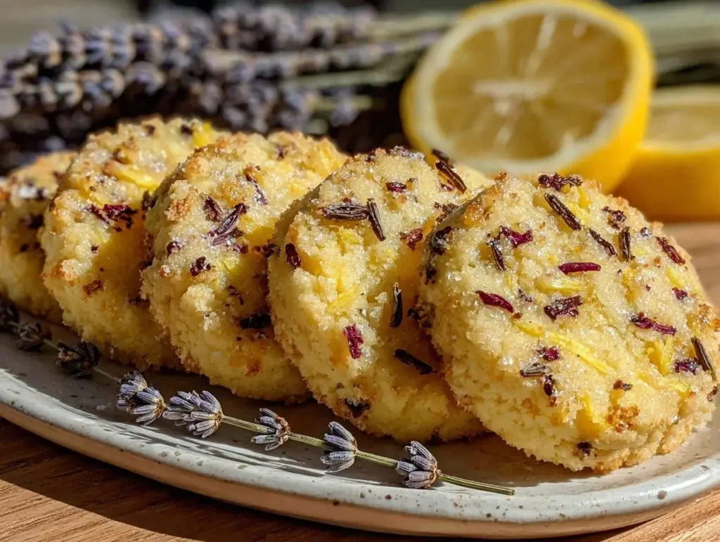 lemon lavender shortbread cookies - featured image