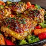 one-pan honey garlic chicken - featured image