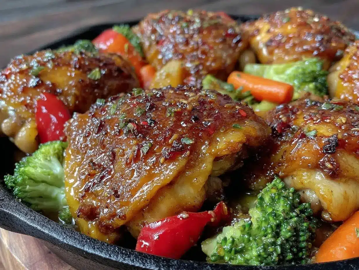 one-pan honey garlic chicken preparation steps