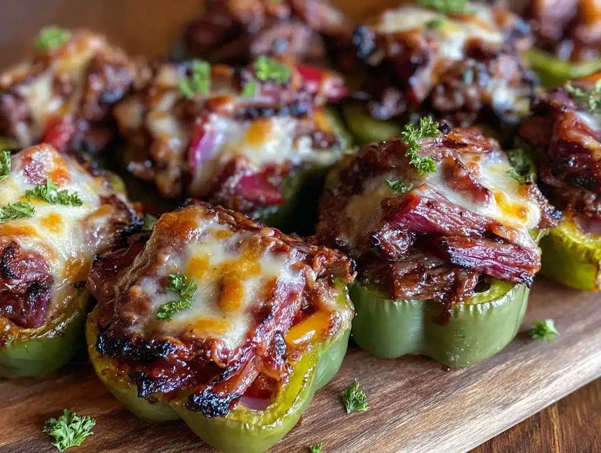 Philly cheesesteak stuffed peppers preparation steps