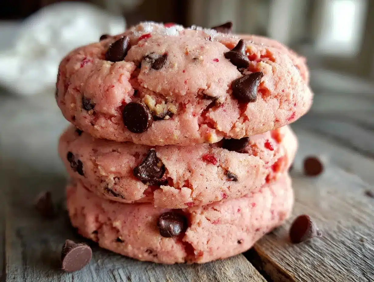 pink velvet chocolate chip cookies preparation steps