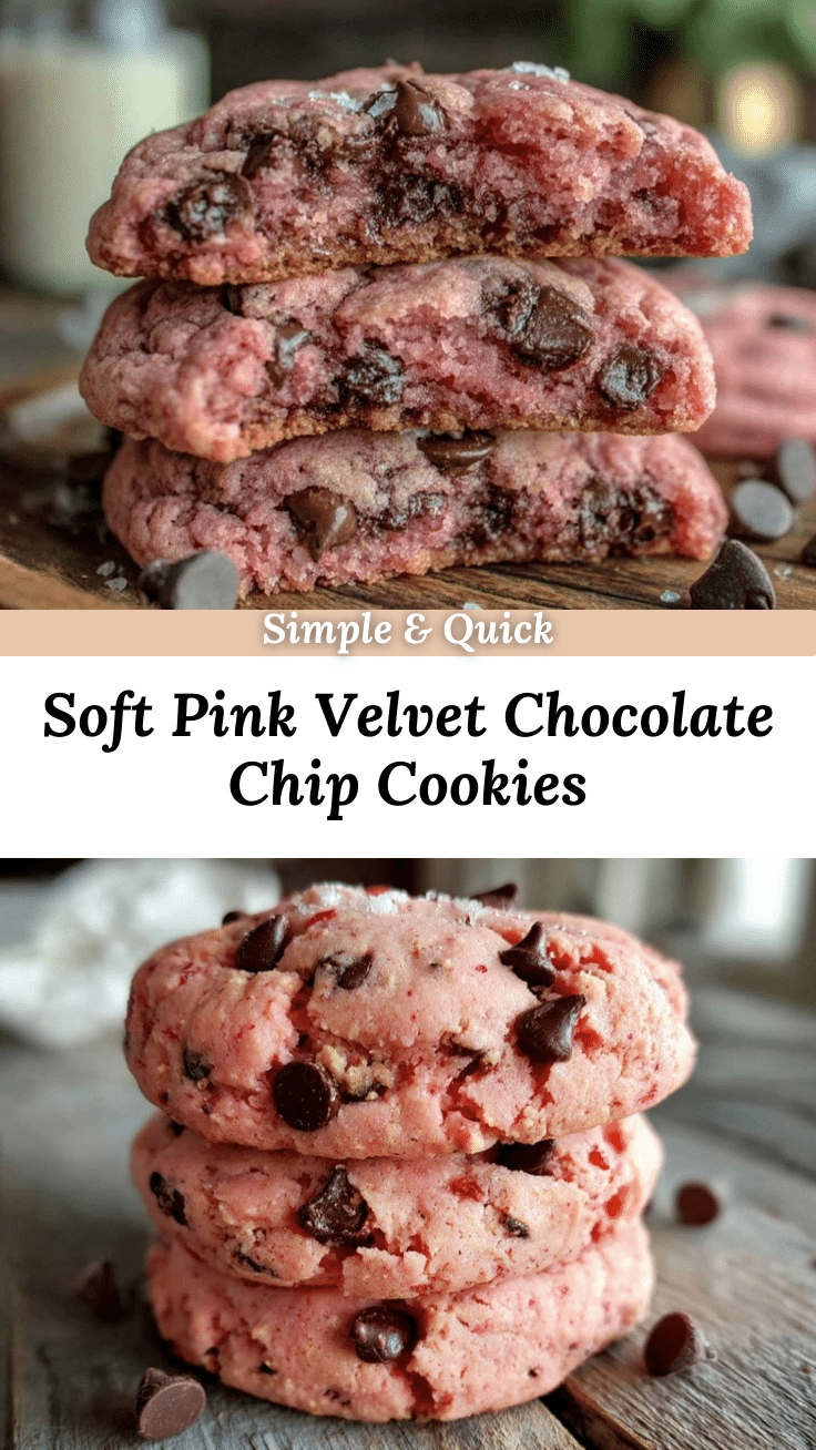 pink velvet chocolate chip cookies recipe
