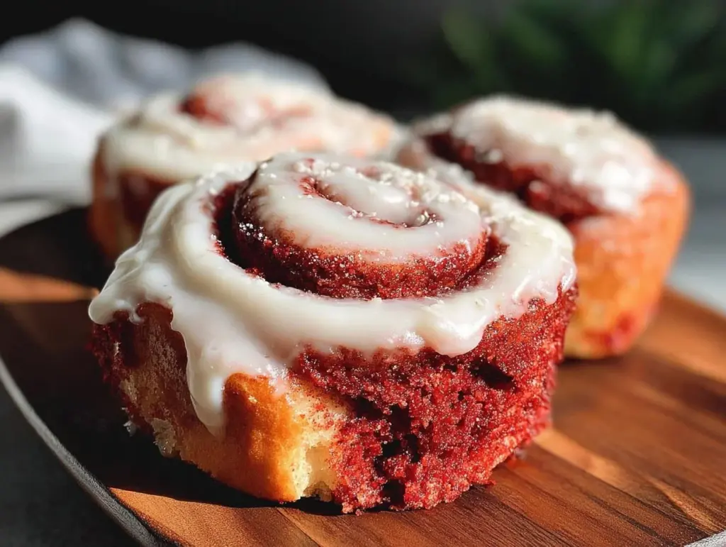 red velvet cinnamon rolls - featured image