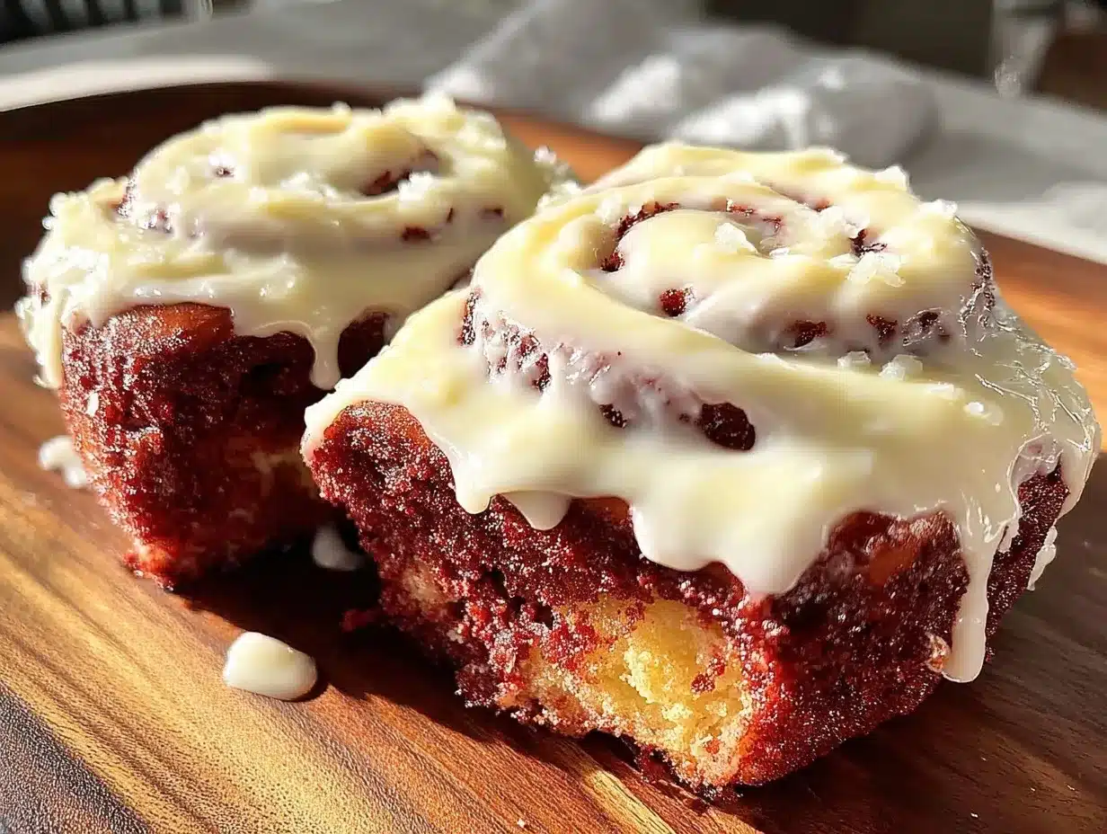 red velvet cinnamon rolls preparation steps