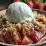 rhubarb strawberry crisp - featured image