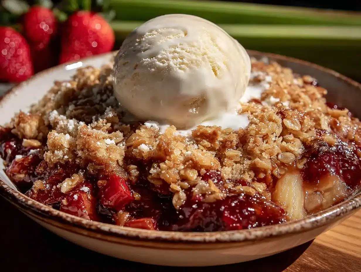 rhubarb strawberry crisp preparation steps