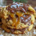 salted caramel chocolate chip cookies - featured image