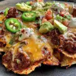 savory loaded nachos supreme with beef - featured image