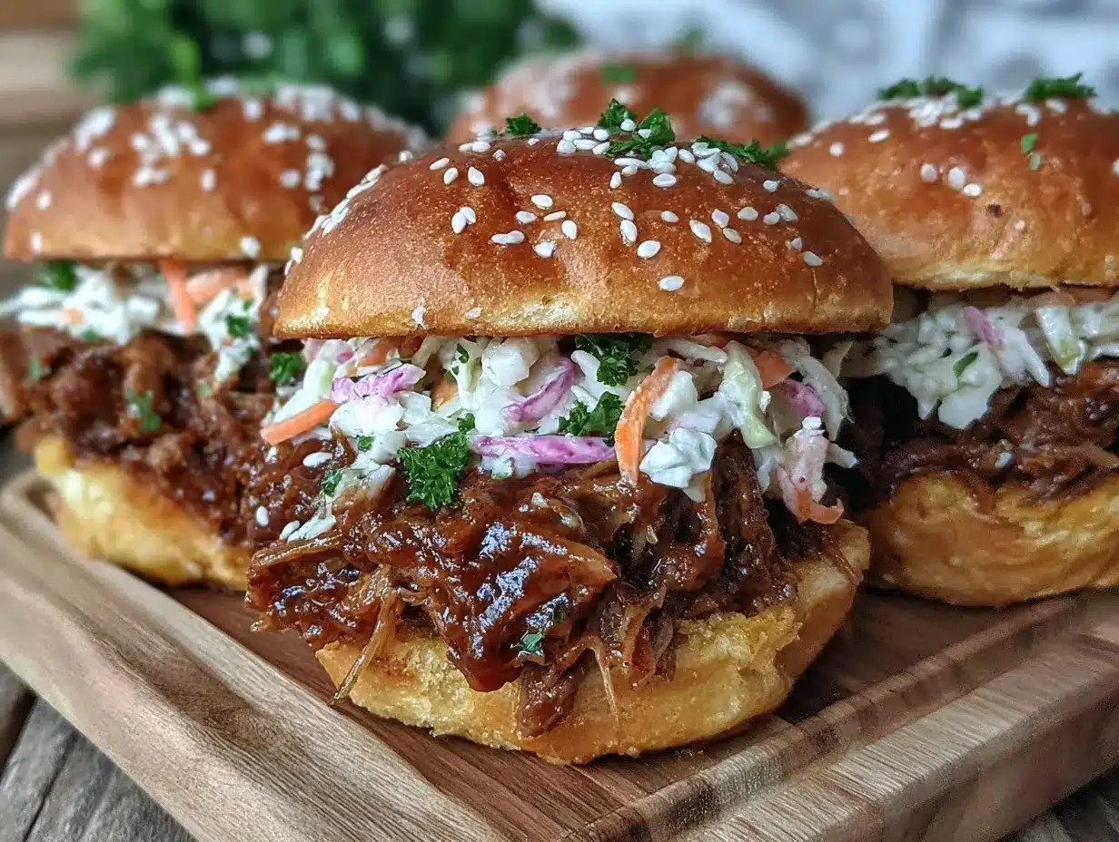 slow cooker BBQ pulled pork sliders preparation steps