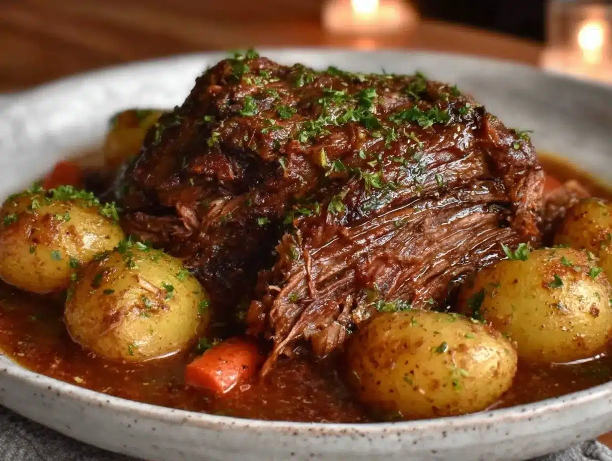 slow cooker Mississippi pot roast preparation steps