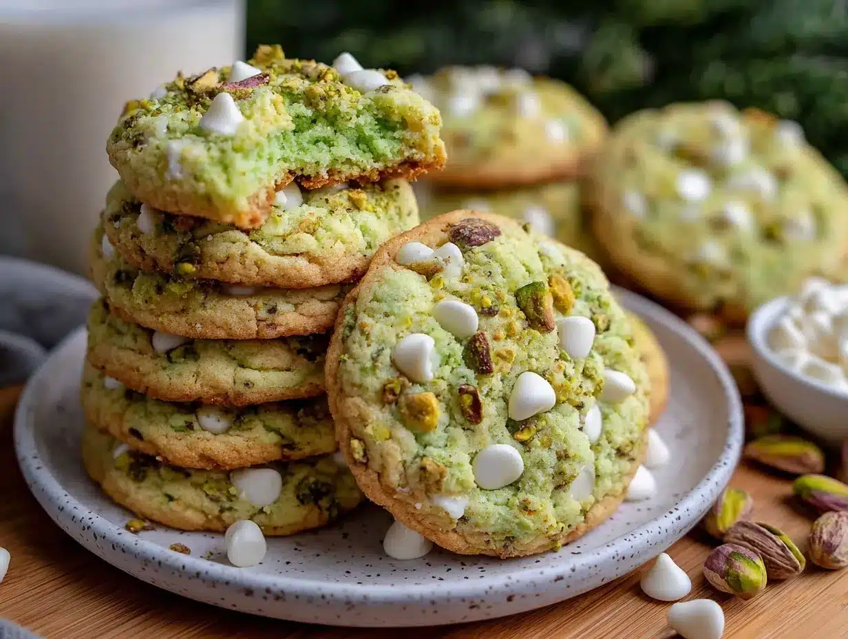 soft chewy pistachio pudding cookies preparation steps