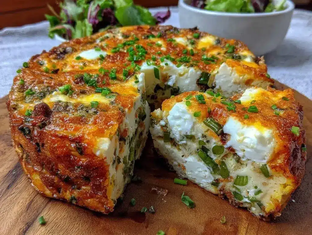 spring onion and goat cheese frittata - featured image
