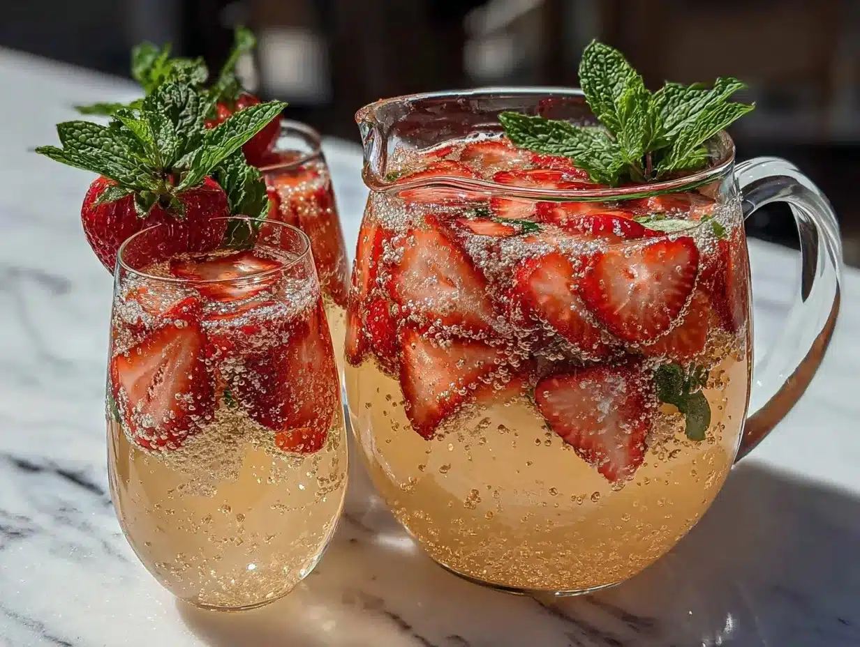 strawberry champagne mimosa bar preparation steps