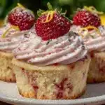 strawberry lemonade cupcakes - featured image