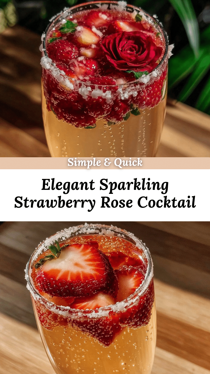 strawberry rose champagne cocktail recipe
