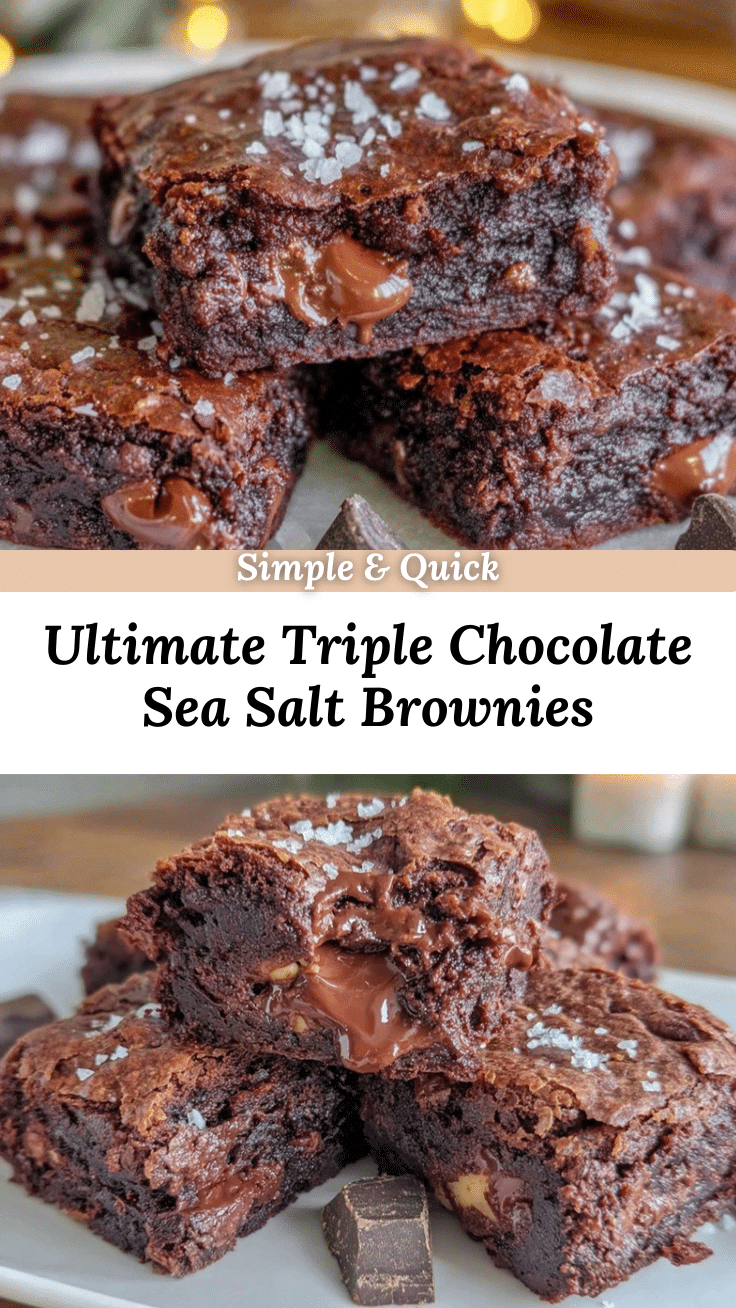 triple chocolate fudge brownies with sea salt recipe
