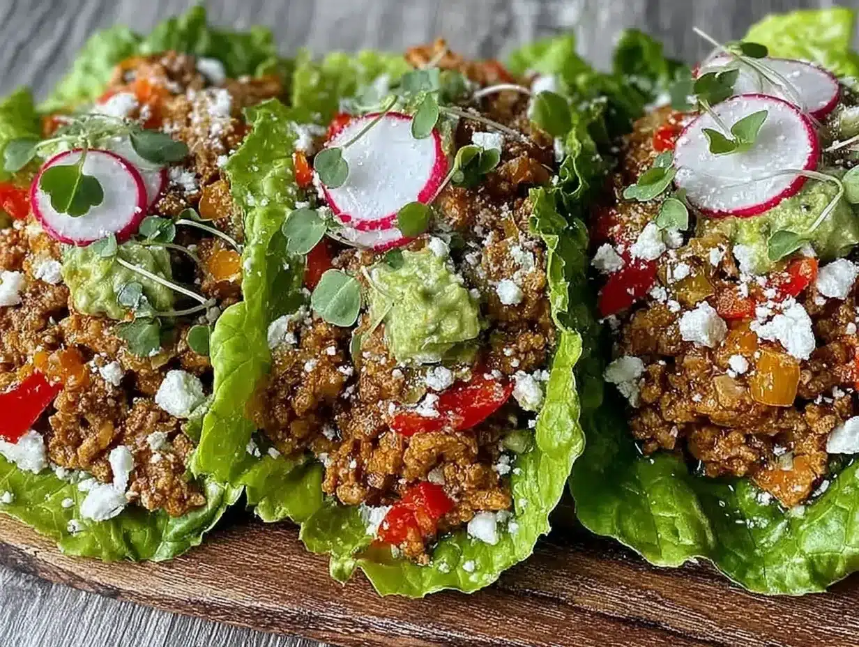 turkey lettuce wrap tacos preparation steps