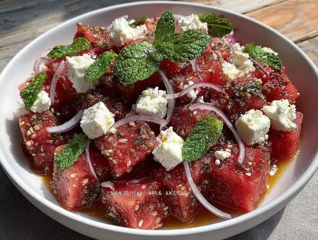 watermelon feta mint salad - featured image