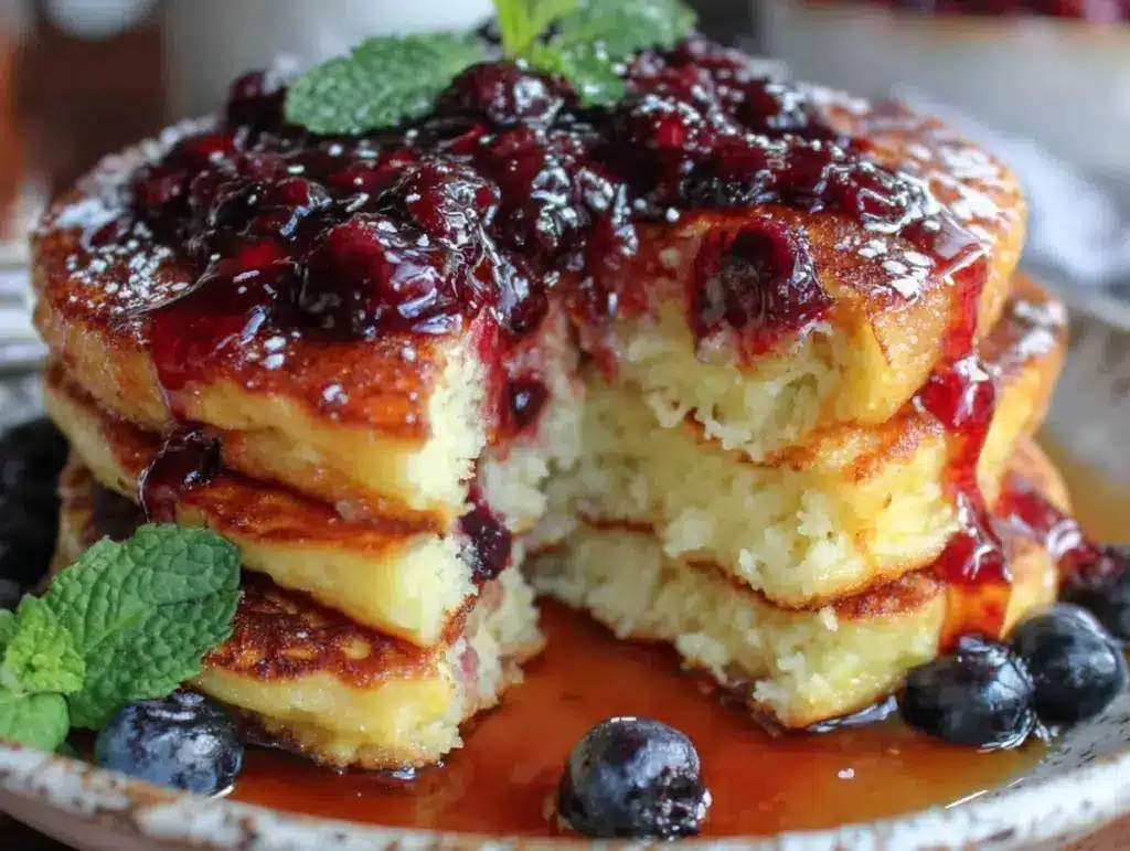 almond flour blueberry pancakes - featured image
