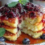 almond flour blueberry pancakes - featured image