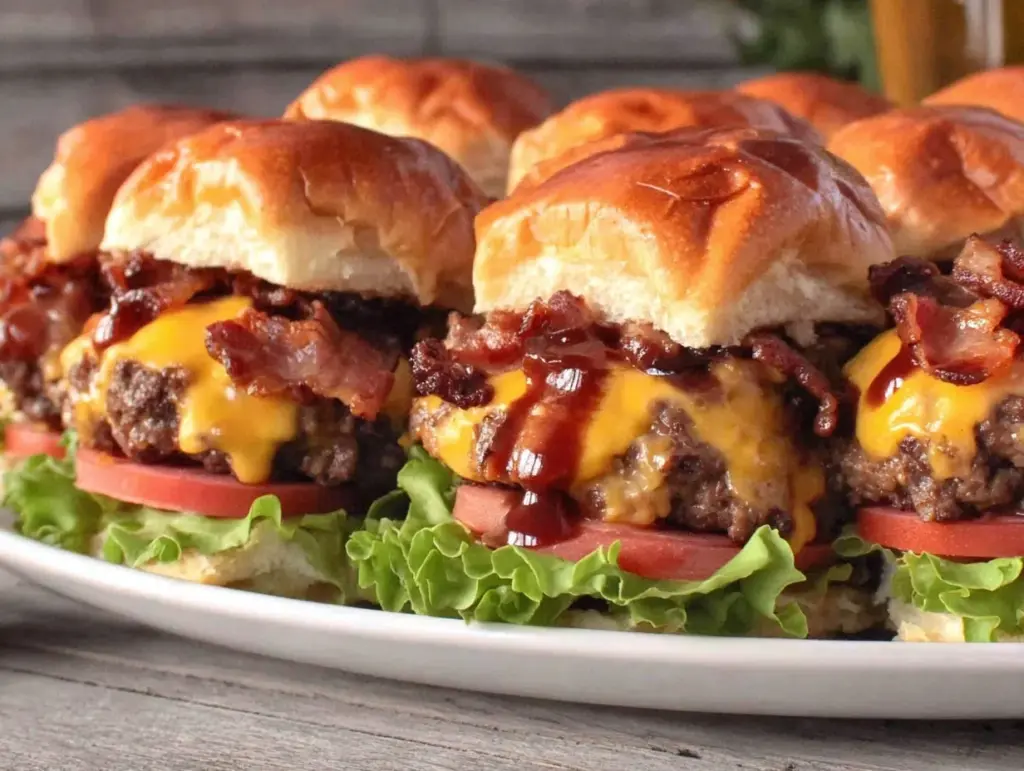 BBQ bacon cheeseburger sliders - featured image