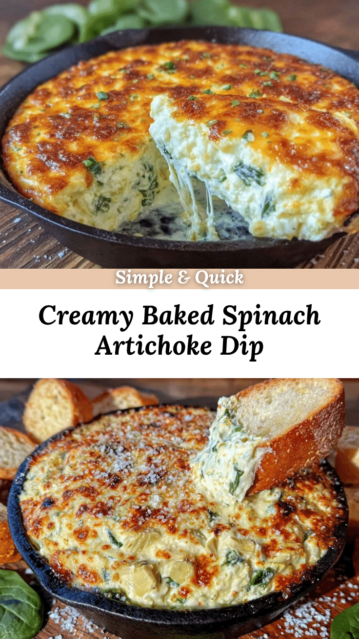 creamy baked spinach artichoke dip recipe