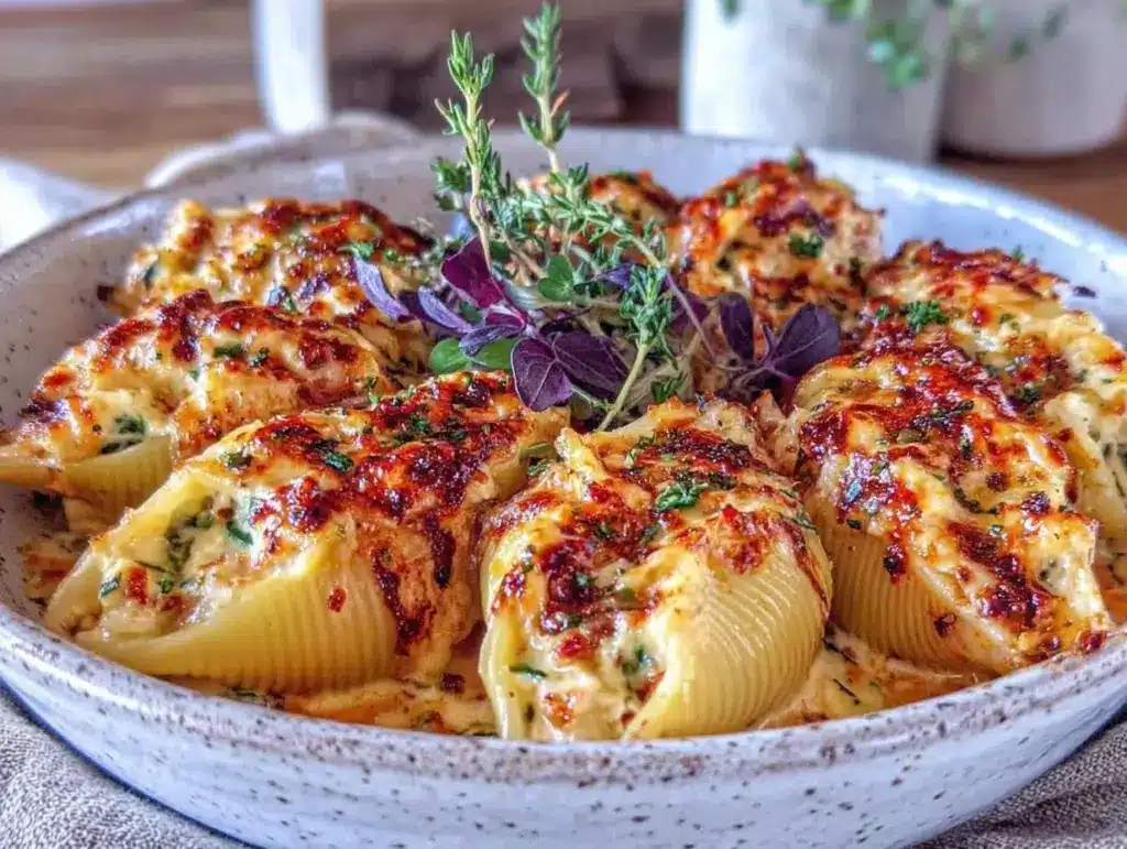 creamy boursin and spinach stuffed shells - featured image