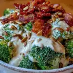 creamy broccoli salad with bacon - featured image