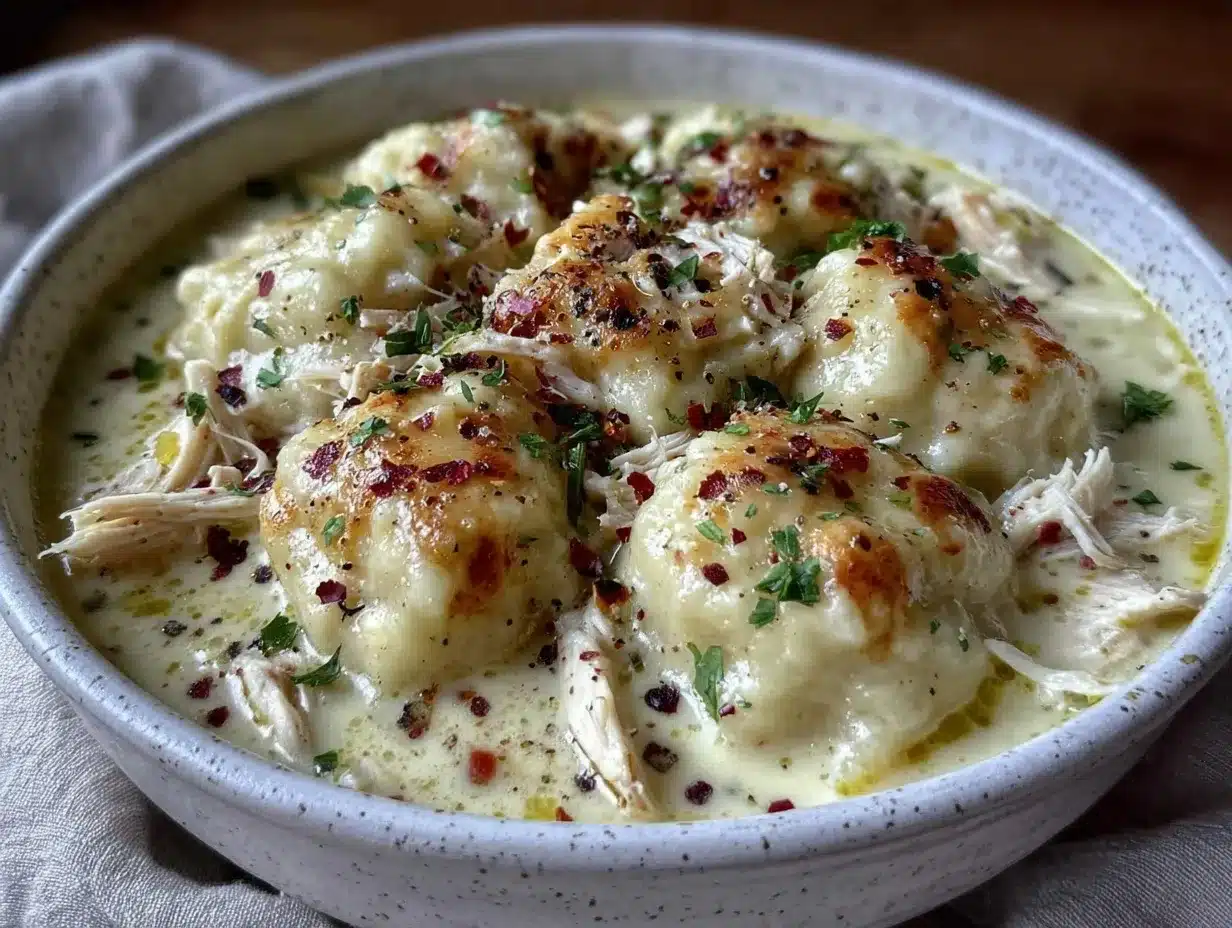 creamy crockpot chicken and dumpling soup preparation steps