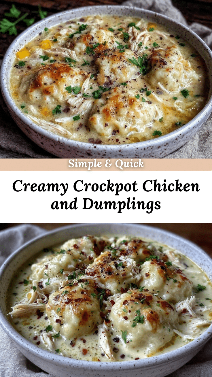 creamy crockpot chicken and dumpling soup recipe