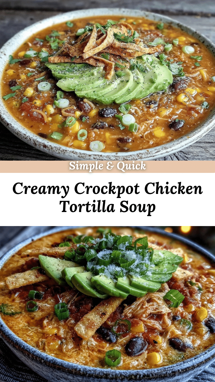 creamy crockpot chicken tortilla soup recipe