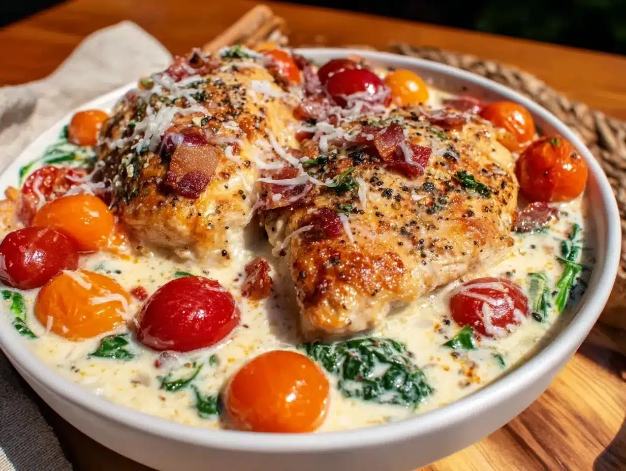 creamy crockpot tuscan chicken preparation steps
