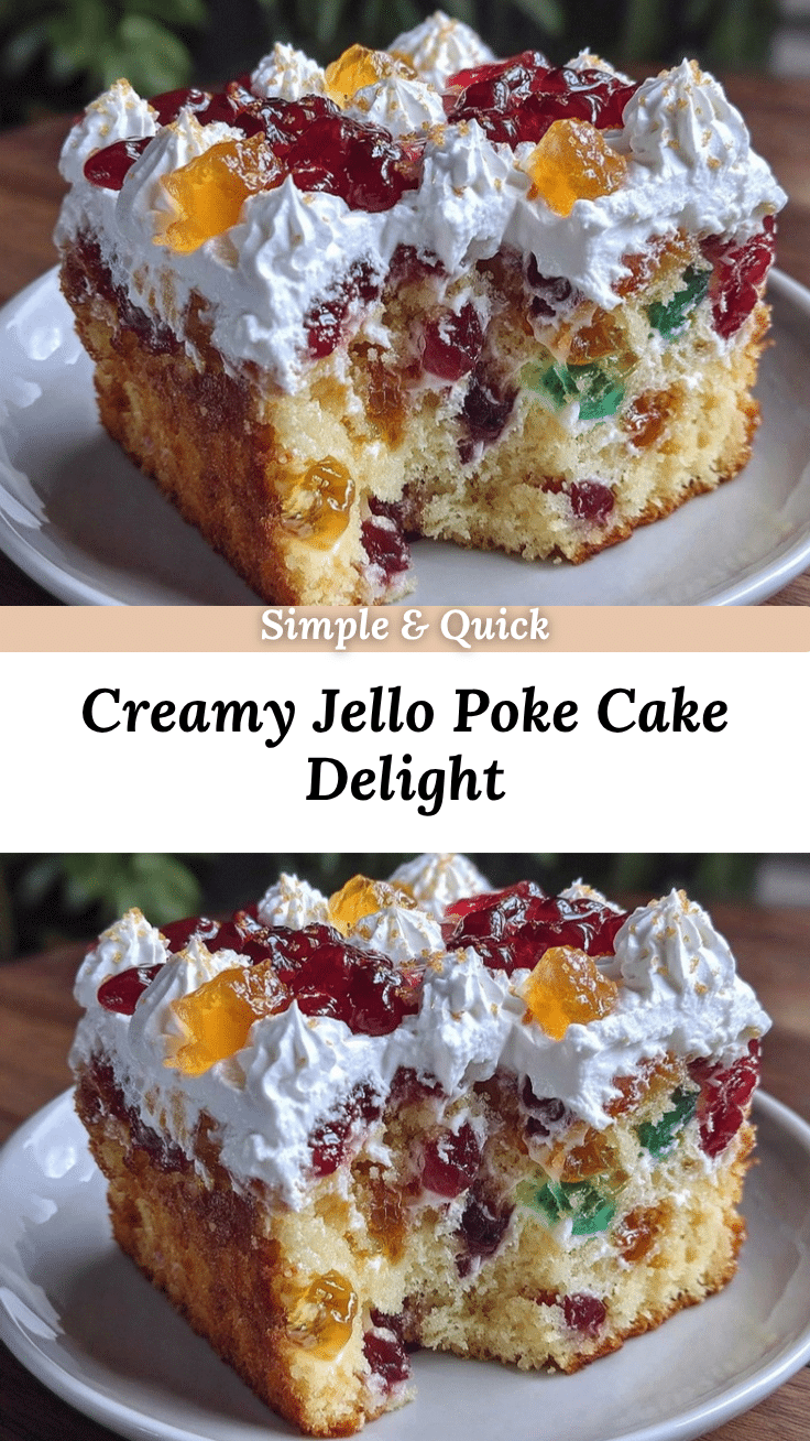 Creamy Jello Poke Cake recipe