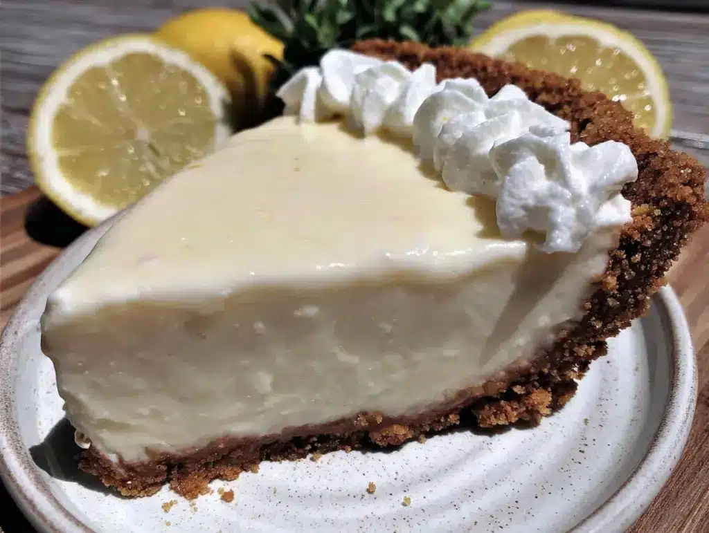 creamy lemonade pie - featured image