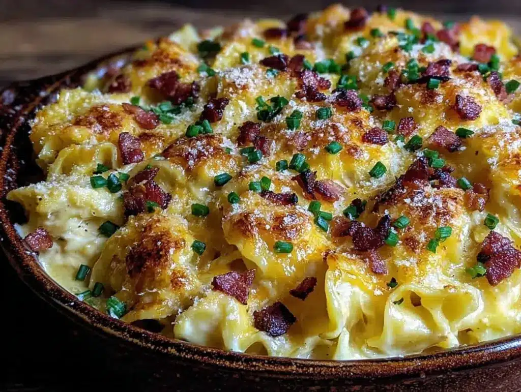 creamy million dollar chicken casserole - featured image