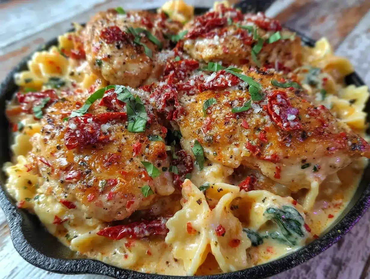 creamy one-pan marry me chicken pasta preparation steps