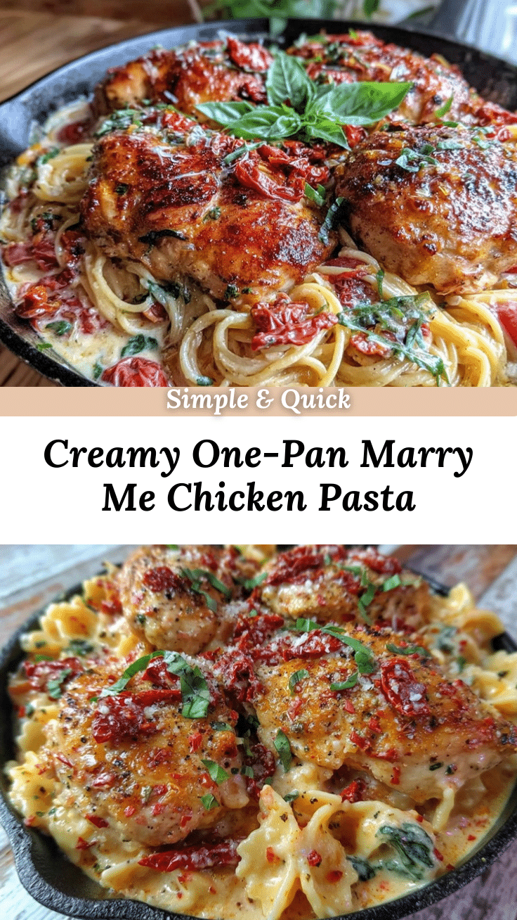 creamy one-pan marry me chicken pasta recipe