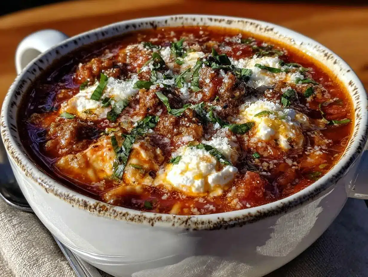 creamy slow cooker lasagna soup preparation steps