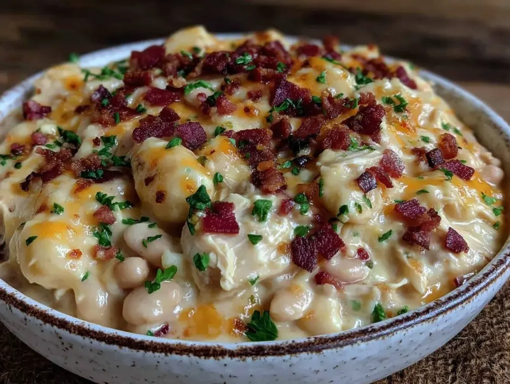 creamy slow cooker white chicken chili - featured image