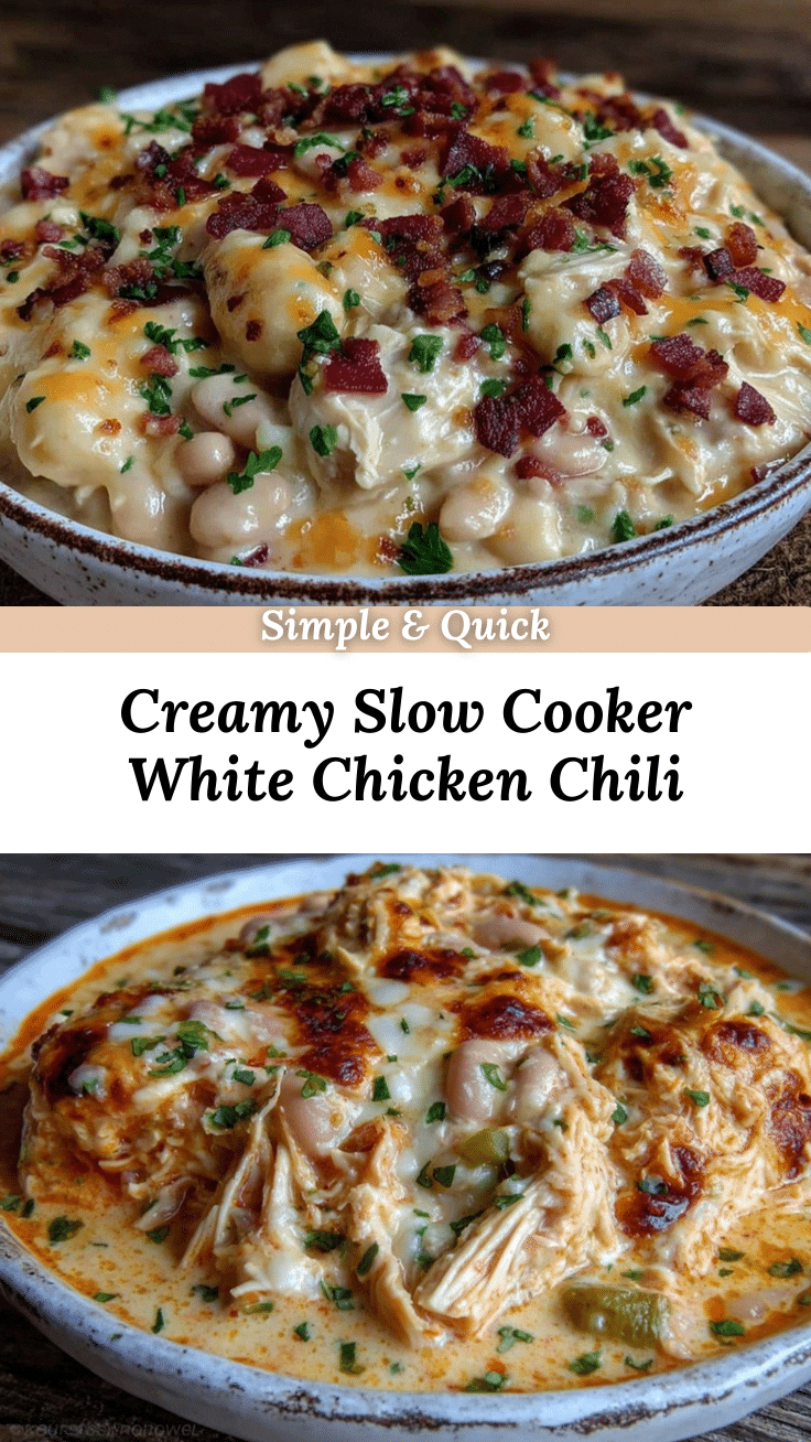 creamy slow cooker white chicken chili recipe
