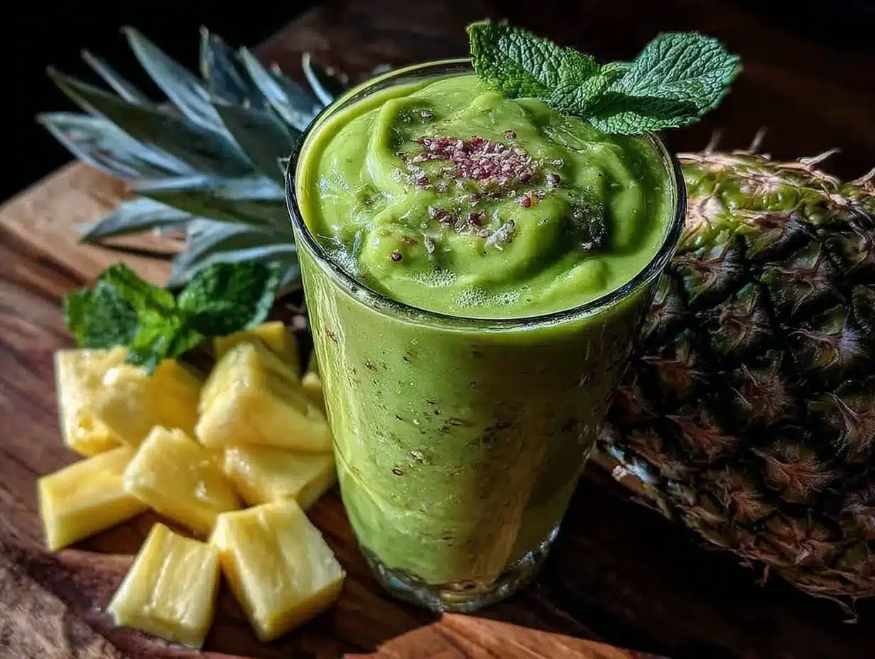 creamy tropical green smoothie preparation steps