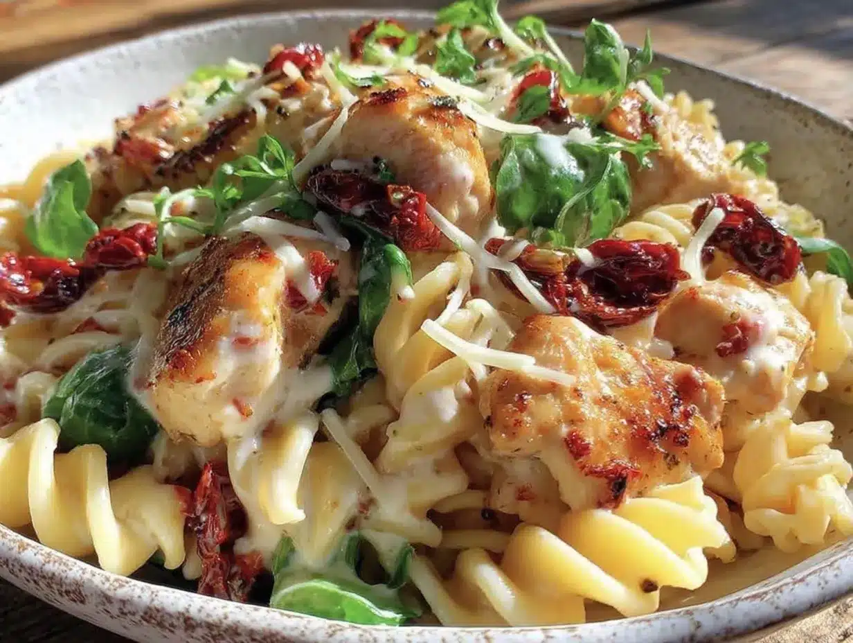 creamy tuscan chicken pasta salad preparation steps