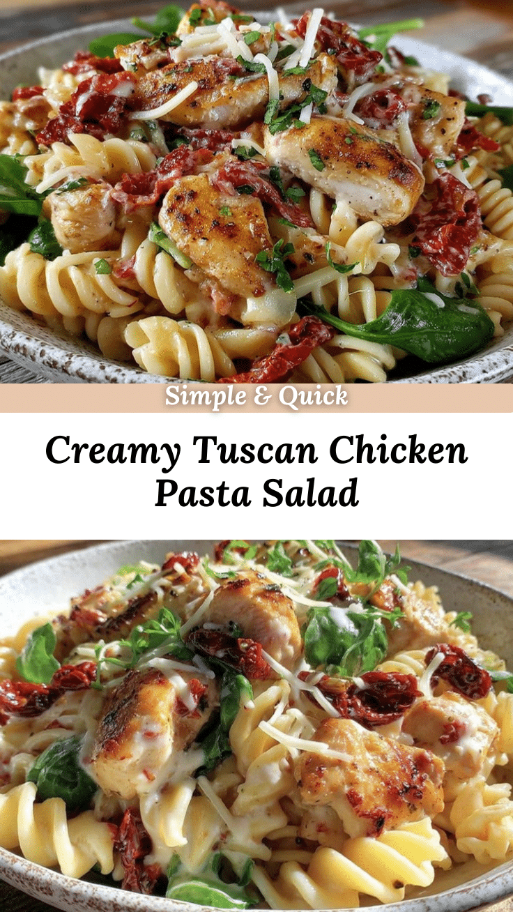 creamy tuscan chicken pasta salad recipe