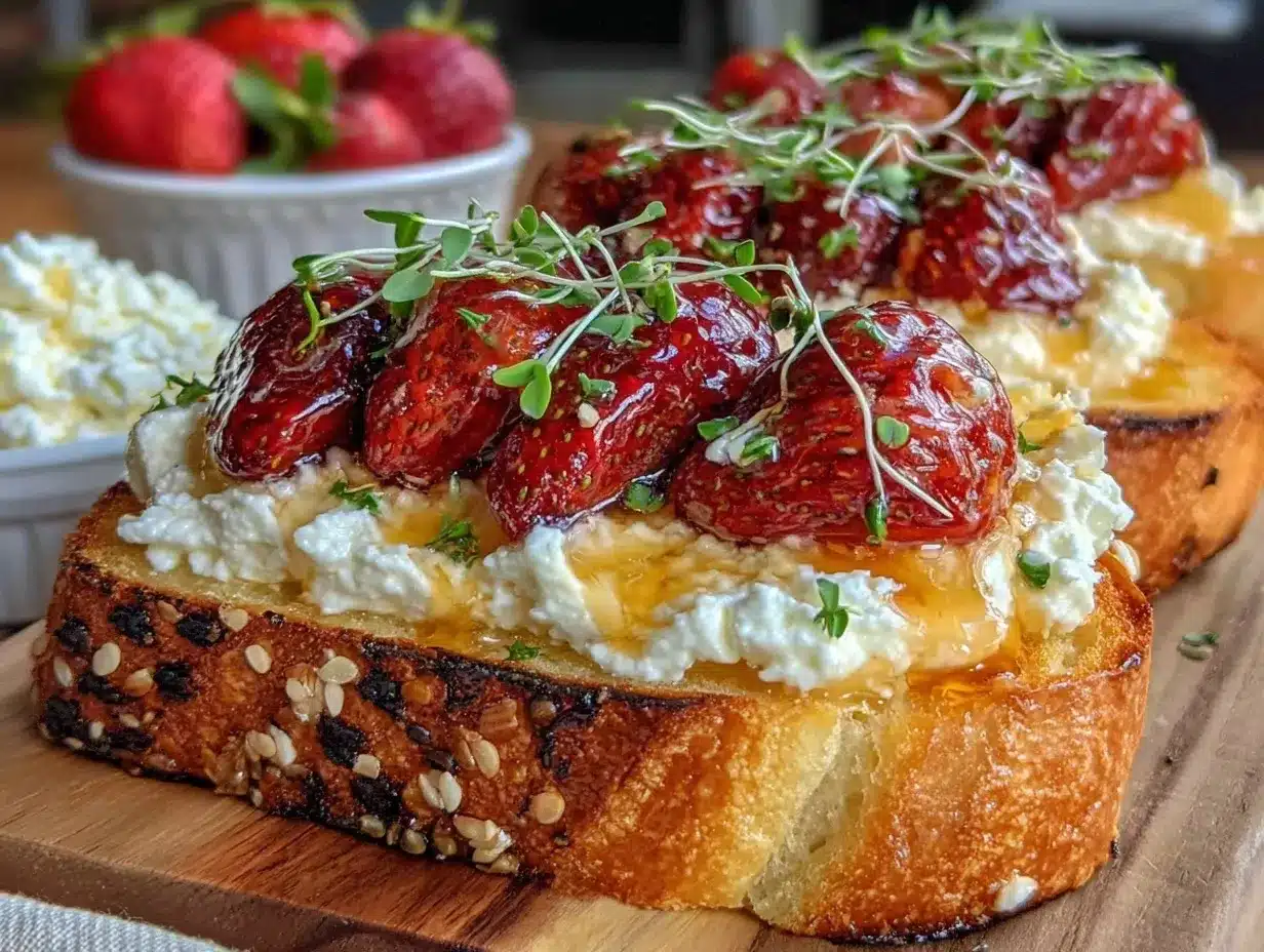 creamy whipped feta crostini preparation steps