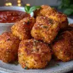 crispy air fryer chicken parmesan bites - featured image