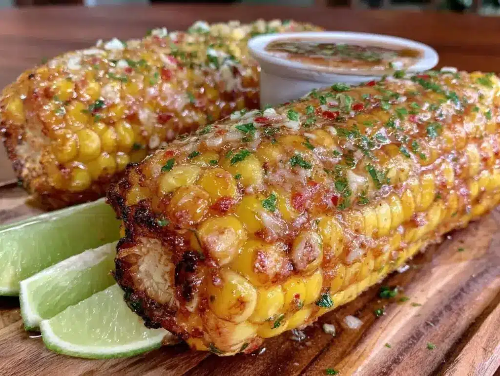 crispy air fryer corn on the cob - featured image