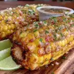 crispy air fryer corn on the cob - featured image