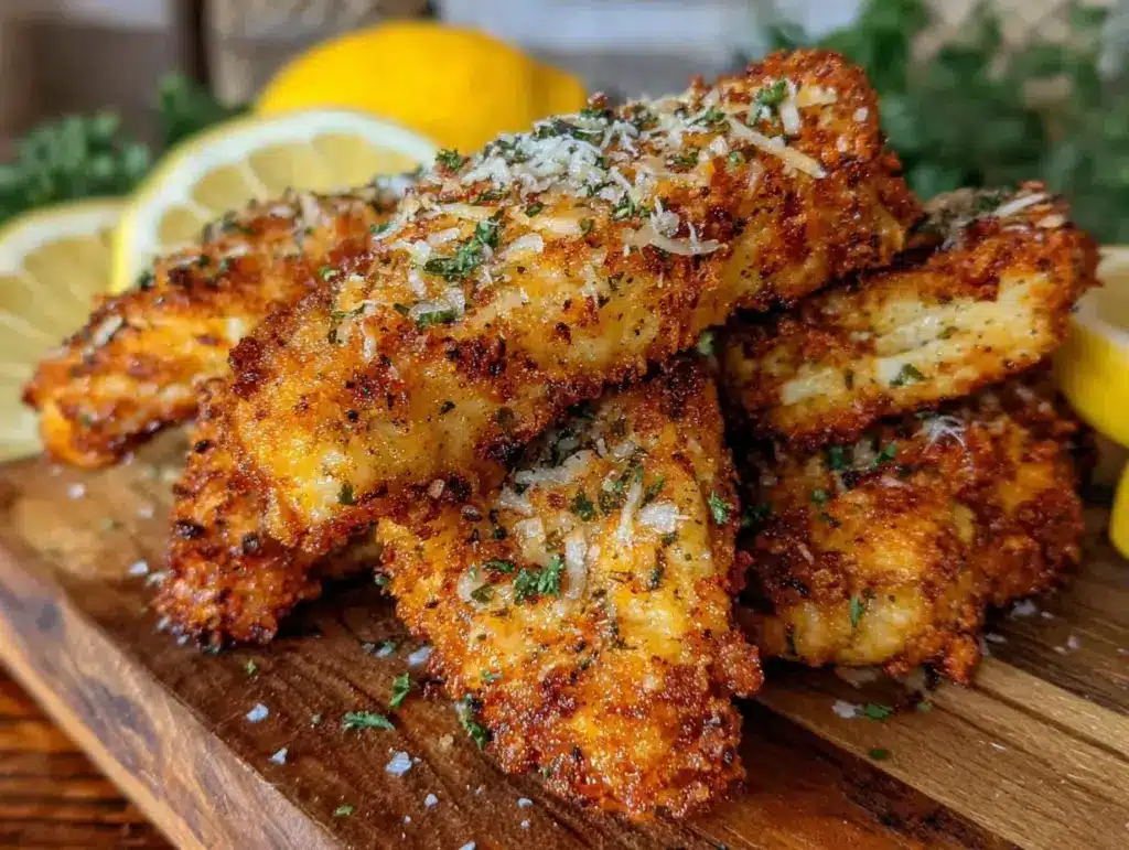 crispy air fryer parmesan chicken tenders - featured image
