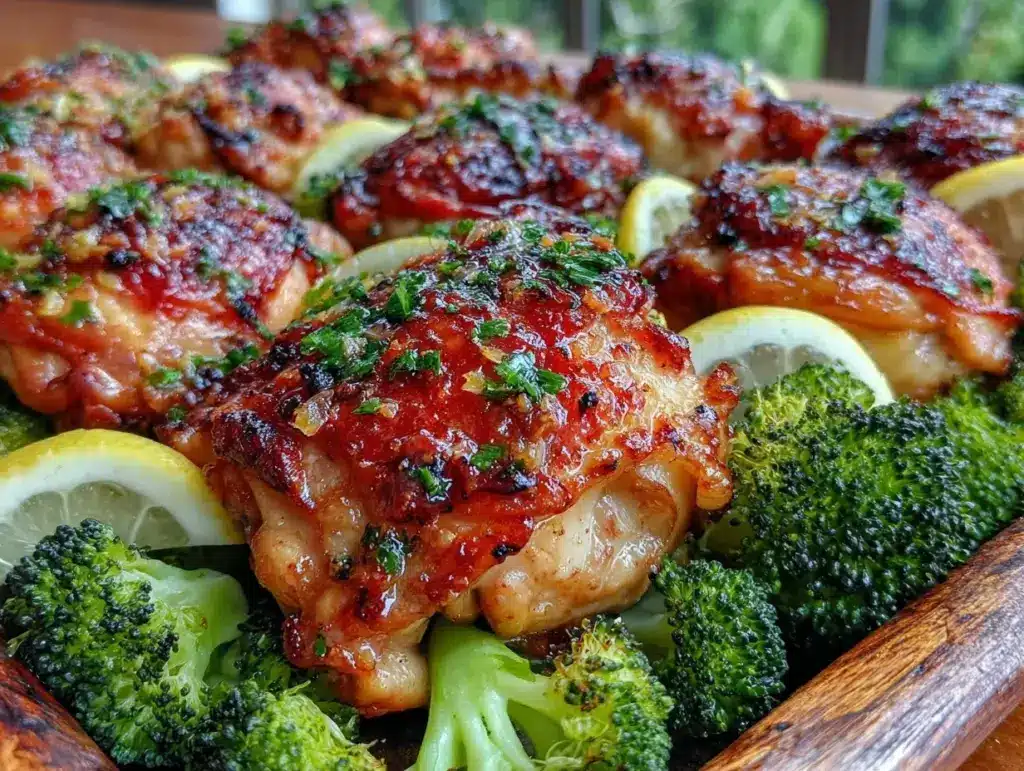 crispy sheet pan lemon garlic chicken - featured image