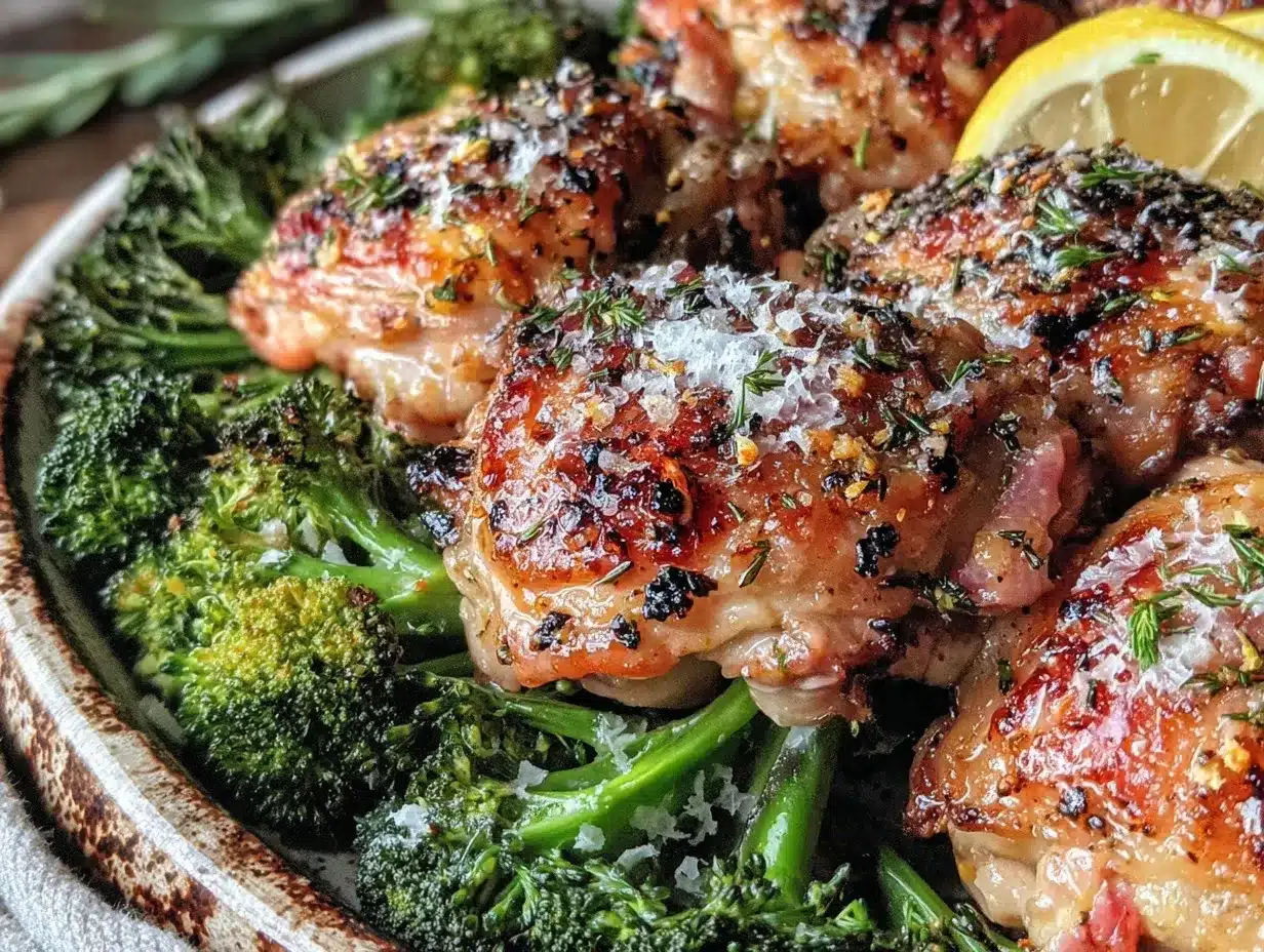 crispy sheet pan lemon garlic chicken preparation steps